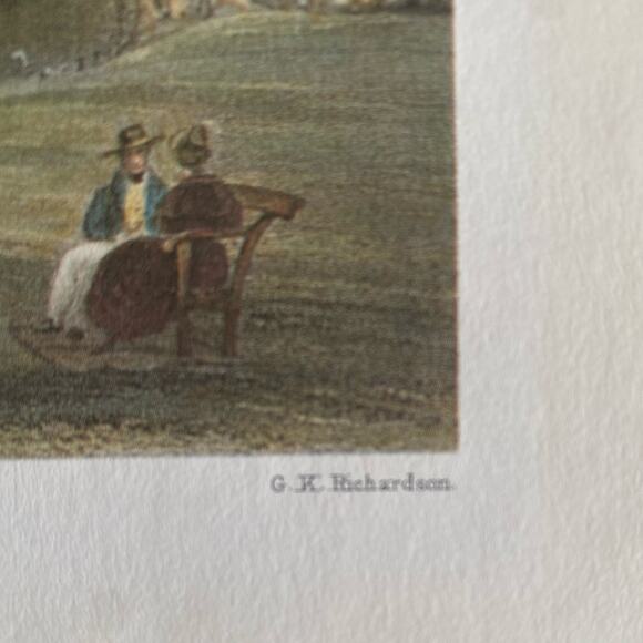 VTG Framed Art Print View From Hyde Park Hudson River William Henry Bartlett - Picture 5 of 10